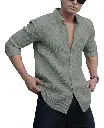 NexaFlair Men Linen Shirt Grey.webp