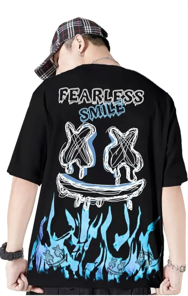 OVERSIZED SMILE GRAPHIC PRINTED(FRONT AND BACK PRINTED)