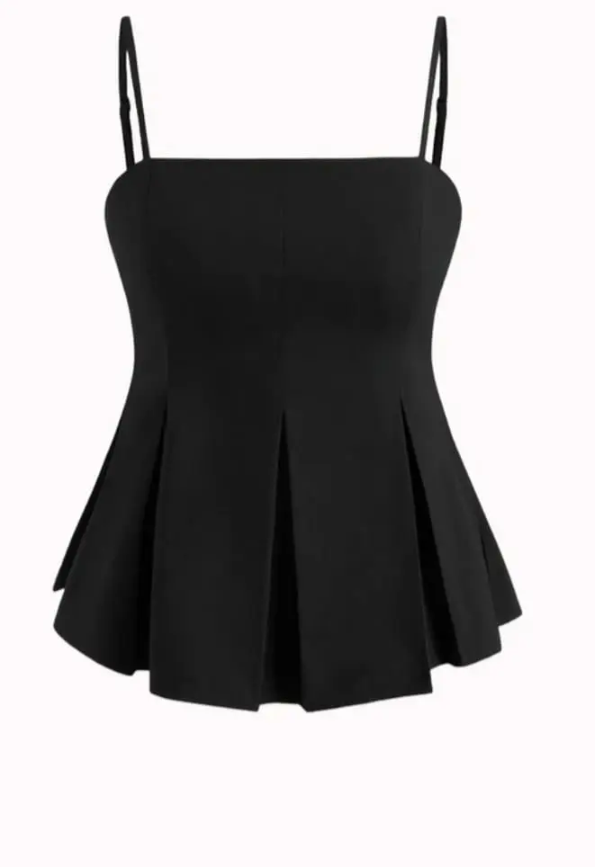 PARTY SLEEVELESS SOLID WOMEN BLACK TOP