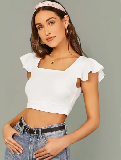 100%COTTON Slim Fit Crop Top