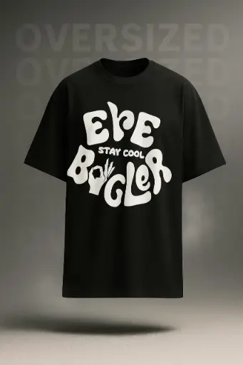 TYPOGRAPHIC PRINTED ROUND NECK ELBOW SLEEVE OVERSIZED T-SHIRT