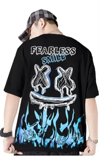 OVERSIZED SMILE GRAPHIC PRINTED(FRONT AND BACK PRINTED)