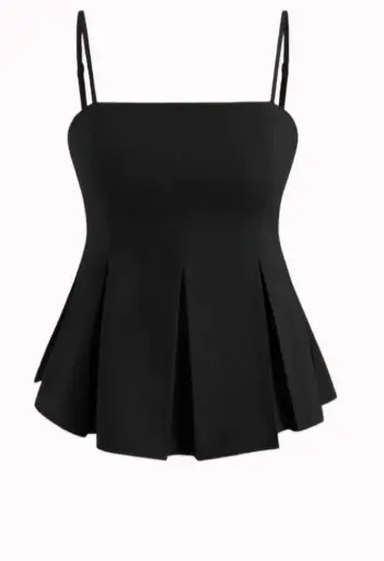 PARTY SLEEVELESS SOLID WOMEN BLACK TOP
